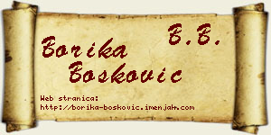 Borika Bošković vizit kartica